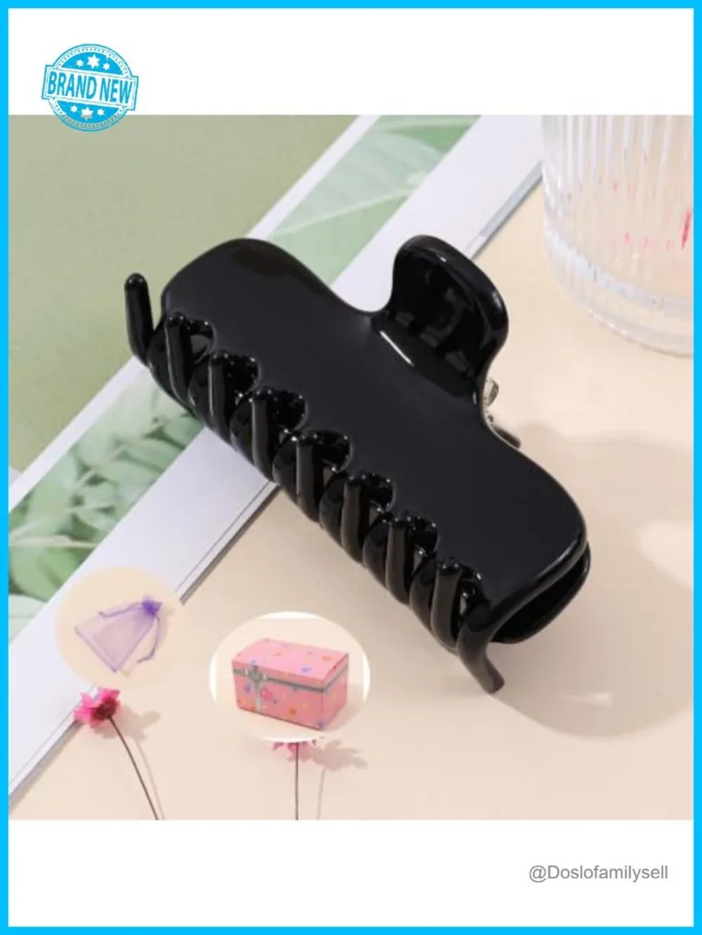 Acetate Hair Claw Clip 3.8 Inch Rectangle Strong Hold French Style